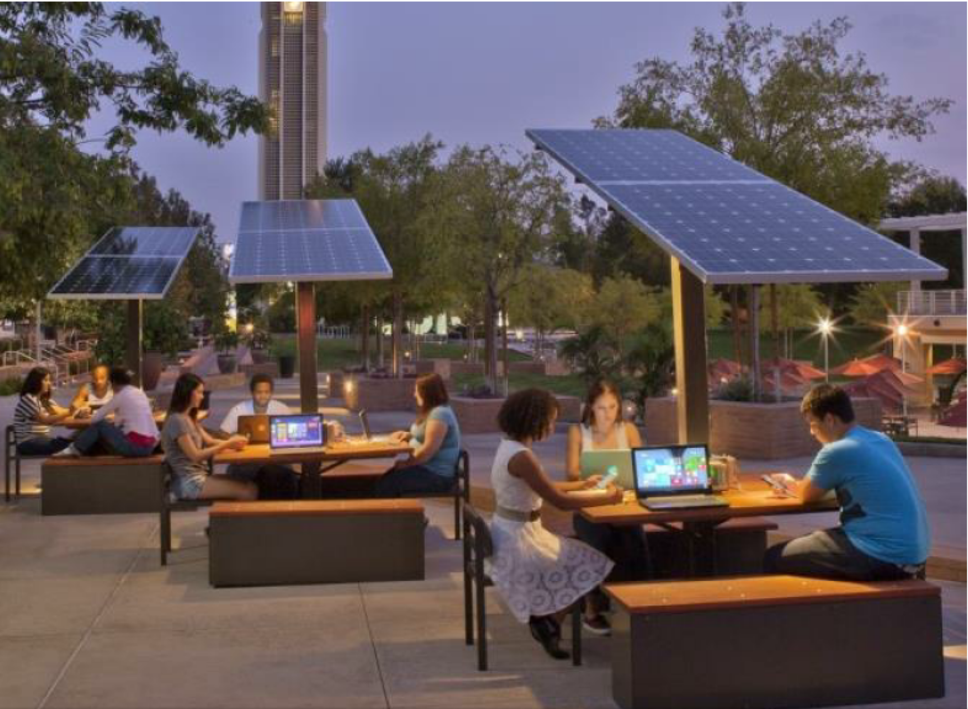 Image média: Des bureaux extérieurs à énergie solaire