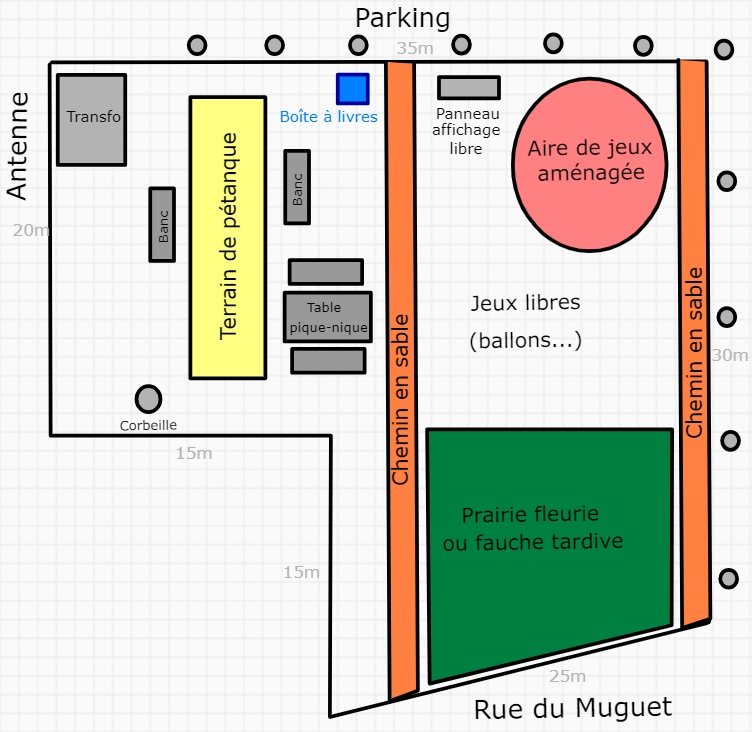 Image média: Aménagement d'un espace de rencontre et de convivialité sur le terrain quartier des prairies (près de l'antenne-relais)