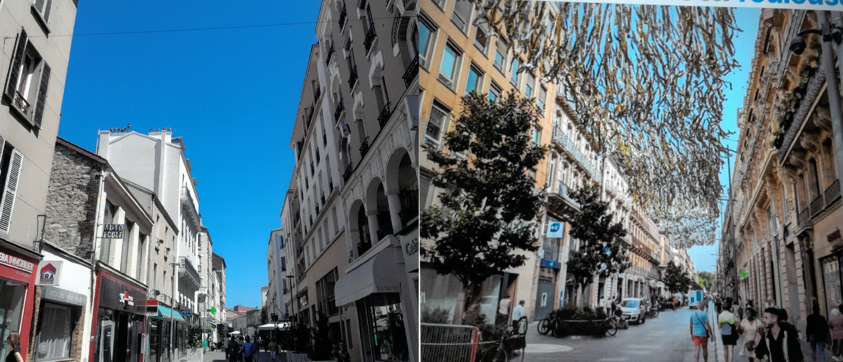 Image média: Installation d'une ombrière à rubans rue Béranger