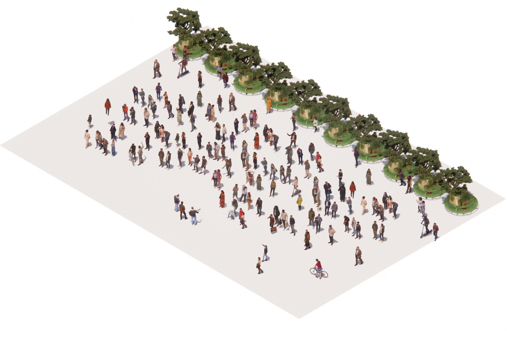 Image média: Bancs publics végétalisés (ou "bancs populaires") place de la Mairie