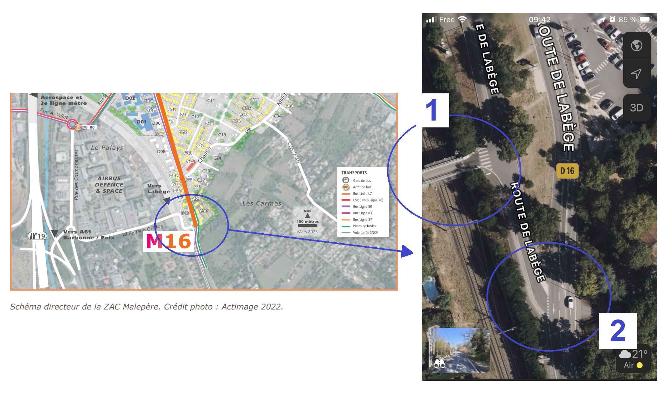 Image média: Dédoublement de la route de Labége