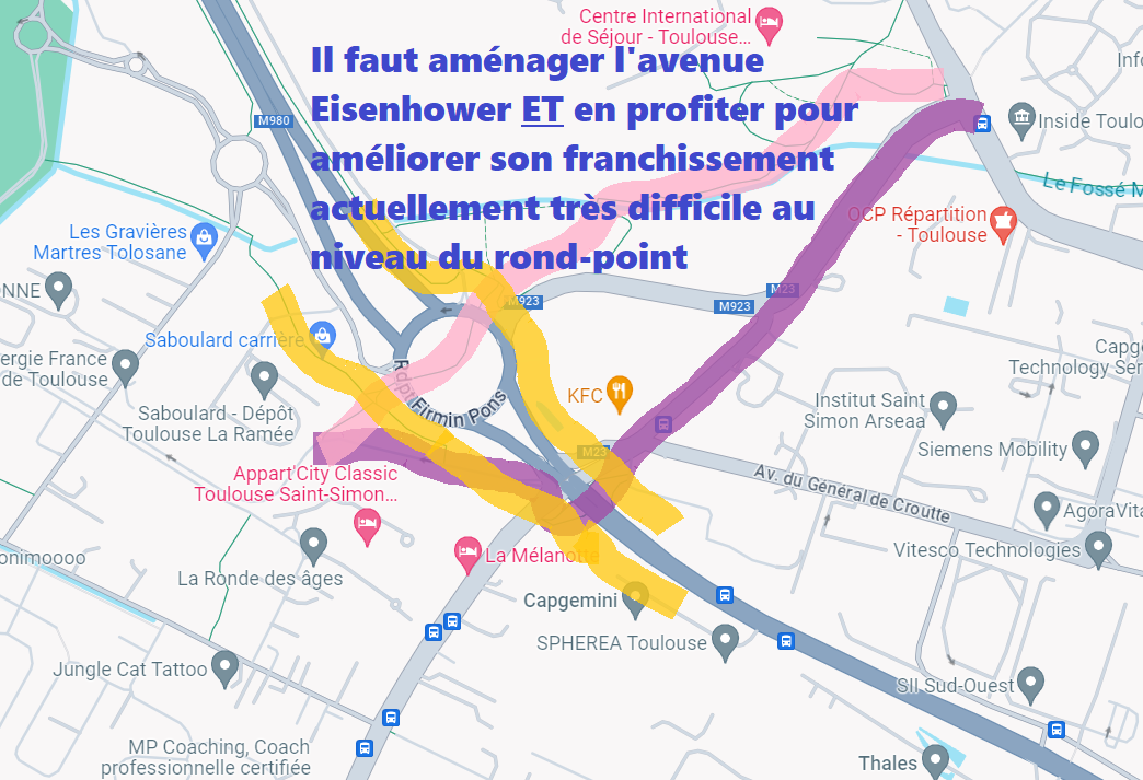 Image média: Réaménager la zone du rond point Firmin Pons pour permettre un franchissement entre St Simon et Basso Cambo