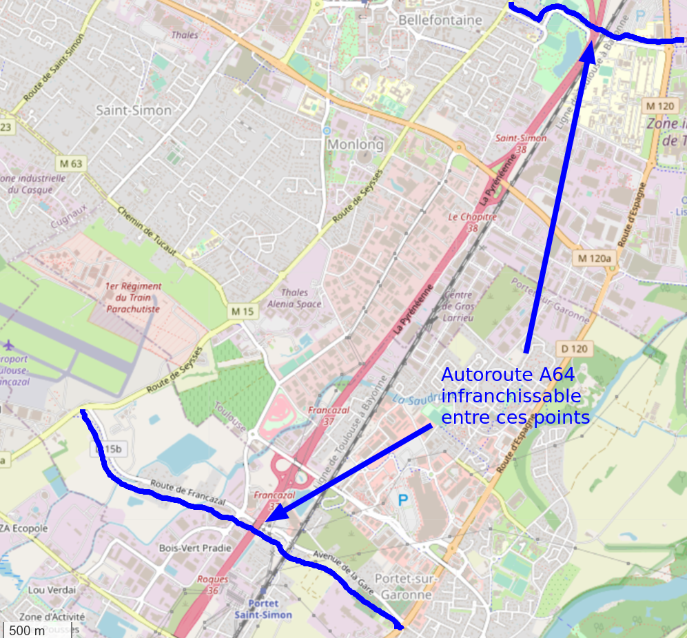 Image média: Franchissement piétons/vélos de l'autoroute A64