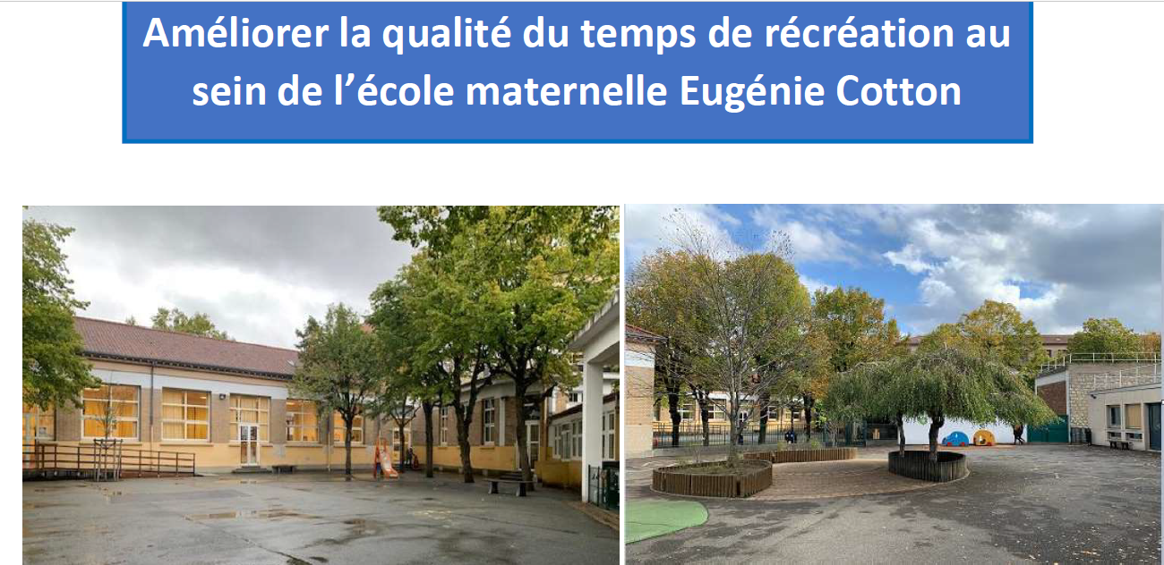 Image média: Améliorer la qualité du temps de récréation au sein de l’école maternelle Eugénie Cotton